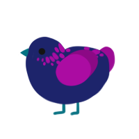 (unnamed), a navy and plum chicken with a neck-speckle pattern