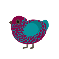 (unnamed), a maroon and teal chicken with a lace pattern