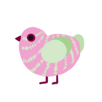 (unnamed), a pink and gluppy chicken with a bar pattern