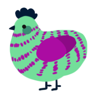 A spring and plum chicken with a bar pattern