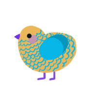 Johnny Johnny, a honey and cerulean chicken with a lace pattern