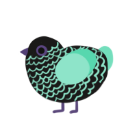 Chicklet, a sable and mint chicken with a lace pattern