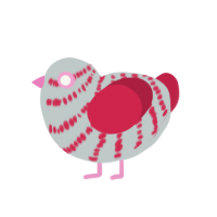 A silver and crimson chicken with a bar pattern