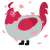 A silver and crimson chicken with a head pattern