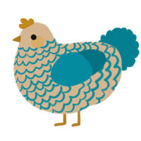 A beige and sea chicken with a lace pattern