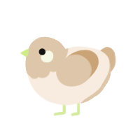 A cream and beige chicken with a head pattern