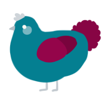 A sea and maroon chicken