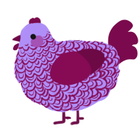 A lilac and wine chicken with a double-lace pattern