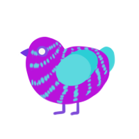 scenery, a amethyst and aqua chicken with a bar pattern