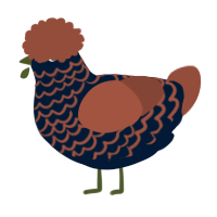 A tumblr and russet chicken with a lace pattern