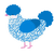 A white and sapphire chicken with a double-lace pattern
