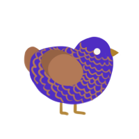 Some kind of pottery, a indigo and brown chicken with a lace pattern