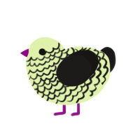 A apple and sable chicken with a lace pattern
