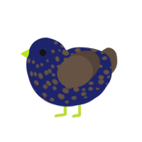 机, a navy and bark chicken with a speckle pattern