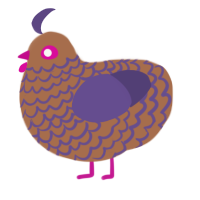 A brown and overcast chicken with a lace pattern