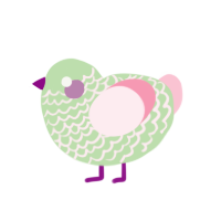 A gluppy and rose chicken with a lace pattern