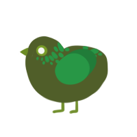 Pickle, a olive and viridian chicken with a neck-speckle pattern