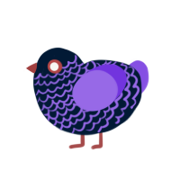 dawn, a tumblr and blurple chicken with a lace pattern