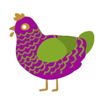 spirit halloween, a plum and chartreuse chicken with a lace pattern