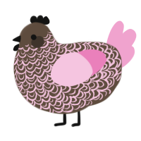 A bark and pink chicken with a double-lace pattern