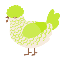 A cream and lime chicken with a lace pattern