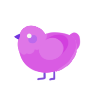 A orchid chicken with a head pattern