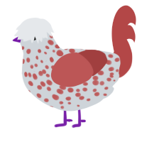 (unnamed), a mist and red chicken with a speckle pattern