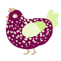 Shimmer, a wine and apple chicken with a speckle pattern