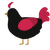 Beauty, a black and crimson chicken