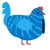 Rogun, a sapphire and sky chicken with a bar pattern