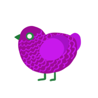 purpoule, a plum and amethyst chicken with a lace pattern