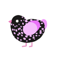 (unnamed), a sable and lavender chicken with a speckle pattern