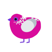 lollipop, a fuchsia and mist chicken with a neck-speckle pattern