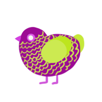 (unnamed), a plum and lime chicken with a lace pattern