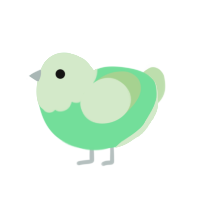 A spring and gluppy chicken with a head pattern