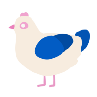 Cream Of Tartar, a cream and ultramarine chicken