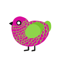 (unnamed), a fuchsia and grass chicken with a lace pattern