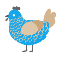 A sky and beige chicken with a lace pattern