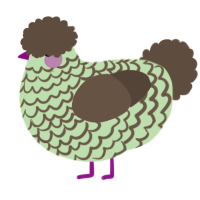 A gluppy and bark chicken with a lace pattern