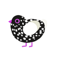 (unnamed), a sable and white chicken with a speckle pattern