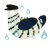A lemon and tumblr chicken with a bar pattern