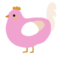 A pink and cream chicken