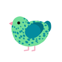 Seafoam, a spring and sea chicken with a speckle pattern