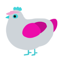 A mist and fuchsia chicken