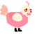 Ealure, a pink and rose chicken with a head pattern