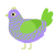 Animal Jam Halloween, a lilac and grass chicken with a lace pattern