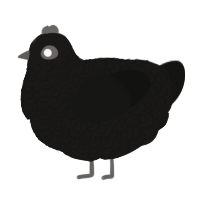 A sable and black chicken with a double-lace pattern