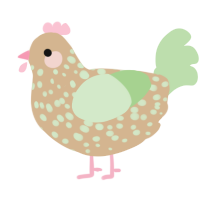 dirty sink, a beige and gluppy chicken with a speckle pattern