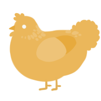 A honey chicken with a neck-speckle pattern
