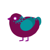 (unnamed), a wine and teal chicken with a neck-speckle pattern